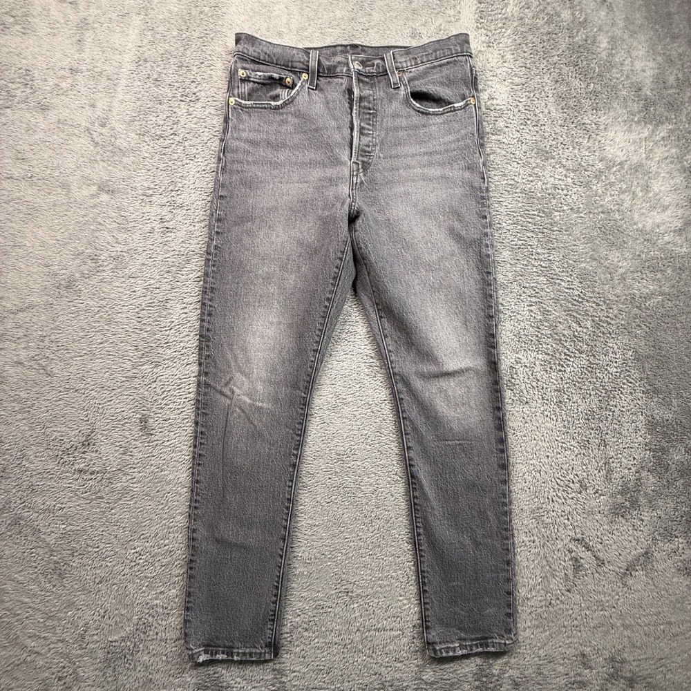 Levi's Premium 501 S Big E Button Fly Jeans Gray Stretch Denim Womens 29x30